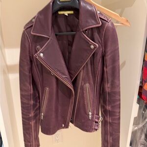 Gianni Bini Deep Purple Leather Jacket